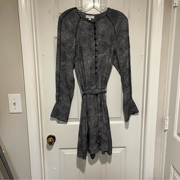 Equipment Femme Abelina Belted Dress True Black Sandshell Size 8 P1 - Picture 3 of 9